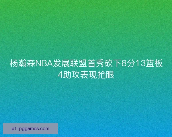 杨瀚森NBA发展联盟首秀砍下8分13篮板4助攻表现抢眼